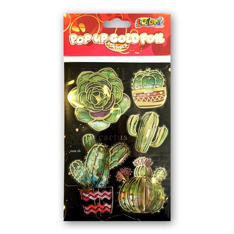 TT-NAKLEJKI GOLD FOIL KAKTUSY HMSB-706  KOLORI TT9339 PENMATE