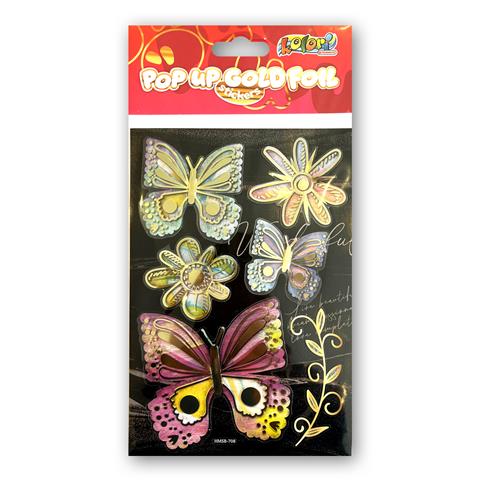TT-NAKLEJKI GOLD FOIL MOTYLE HMSB-708  KOLORI TT9341 PENMATE