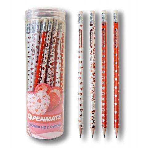 TT-OŁÓWEK OKRĄGŁY HB Z GUMKĄ LOVE TT9360PENMATE /48/