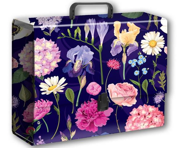 TT-TECZKA B4 Z RĄCZKĄ KWIATY POLSKIE HORTENSJE NA CIEMNYM TLE FOLIA MAT NIERYSUJĄCA