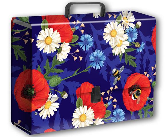 TT-TECZKA B4 Z RĄCZKĄ KWIATY POLSKIE    MAKI W FIOLECIE FOLIA MAT NIERYSUJĄCA