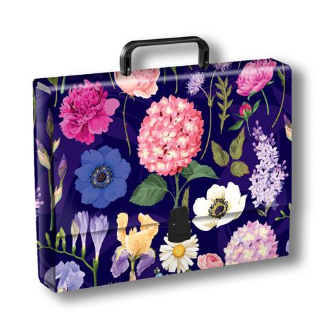 TT-TECZKA A4 Z RĄCZKĄ KWIATY POLSKIE HORTENSJE NA CIEMNYM TLE FOLIA MAT NIERYSUJĄCA