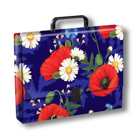 TT-TECZKA A4 Z RĄCZKĄ KWIATY POLSKIE    MAKI W FIOLECIE FOLIA MAT NIERYSUJĄCA