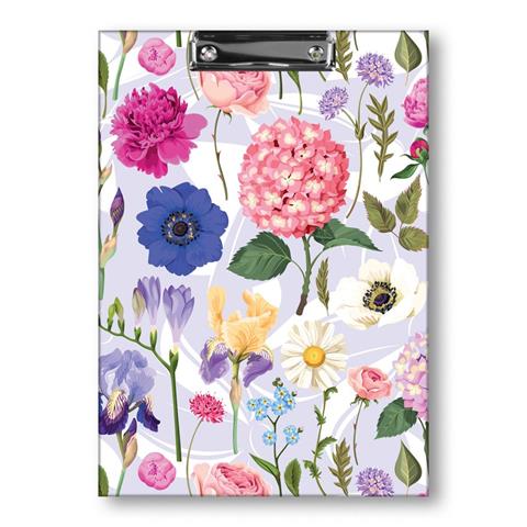 TT-DESKA A4 Z KLIPEM KWIATY POLSKIE HORTENSJA NA JASNYM TLE FOLIA MAT NIERYSUJĄCA