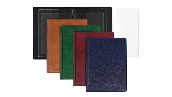 BIURFOL OKŁADKA NA DOKUMENY DUŻE Z DOWODEM REJESTRACYJNYM BORDOWA SKÓROPODOBNA
