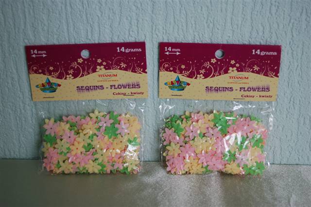 titanum cekiny kwiaty pastelowe 14mm 14g 242727