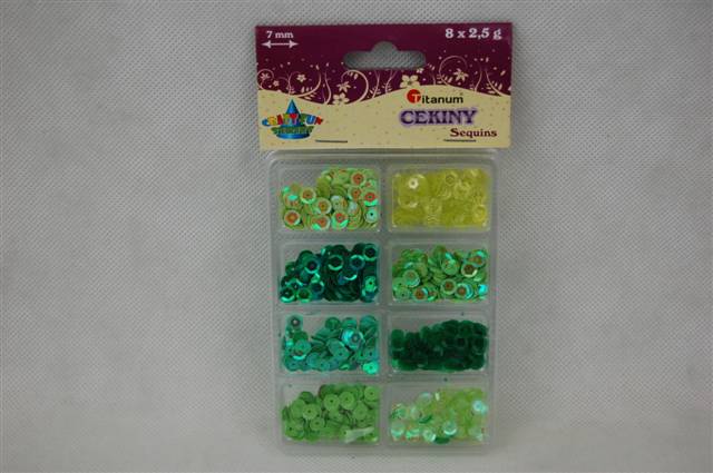 TITANUM CEKINY ZESTAW 7MM 8x2,5G TONACJAZIELONA 319385