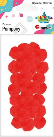 TITANUM POMPONY 2,5CM A`30 CZERWONY
