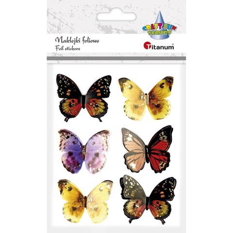 TITANUM NAKLEJKI 3D MOTYLE 6 SZT. SET1