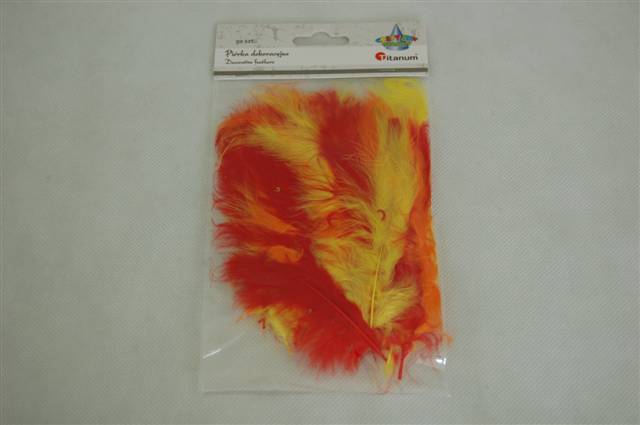 titanum piórka czerwone/żółte/pomarańczowe50szt 396537
