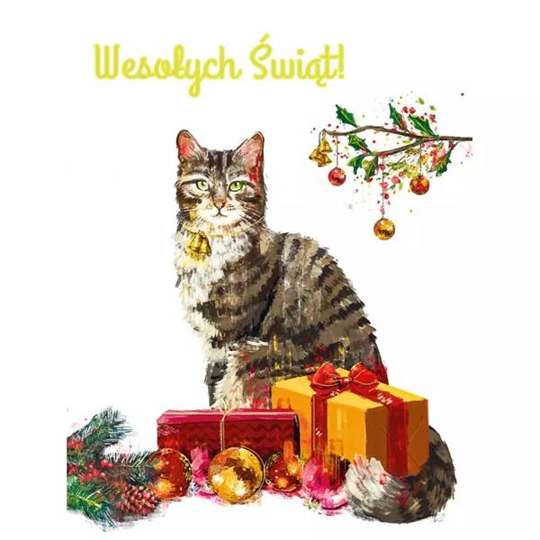 HENRY KARTKA OZDOBNA B6 BN KOT GWIAZDKA