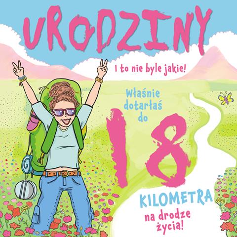 HENRY KARTKA OZDOBNA 18 URODZINY KW HOLOGRAM GÓRY DZIEWCZYNA