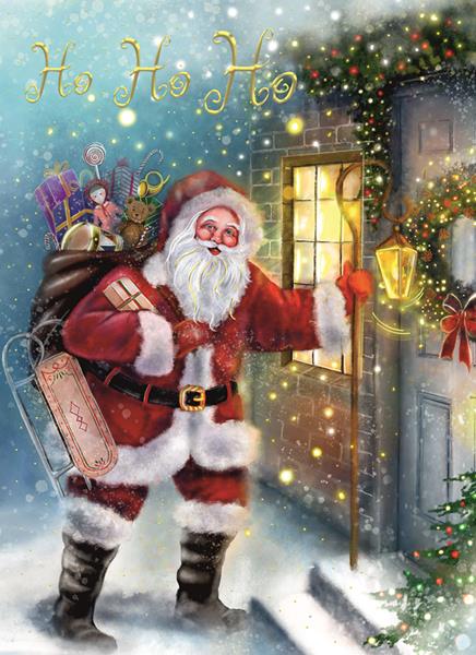 HENRY KARTKA OZDOBNA B6 BN MIKOŁAJ U    DRZWI GWIAZDKA