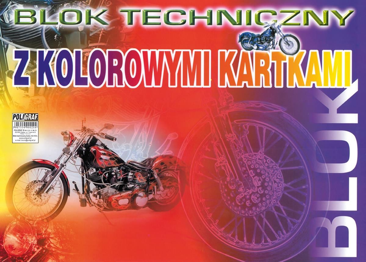 POLIGRAF BLOK TECHNICZNY A3 10K KOLOROWY/10/