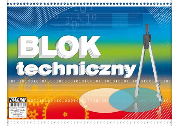 poligraf blok techniczny a4 10k biały   170g /10/