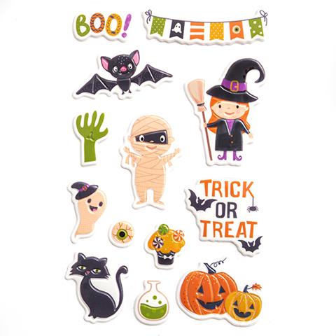 DP CRAFT NAKLEJKI PUFFY - HALLOWEEN, 13 SZT.