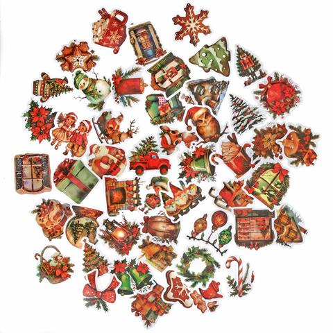 DP CRAFT NAKLEJKI WINYLOWE - ŚWIĄTECZNE 4-6CM,50 SZT. - VINTAGE