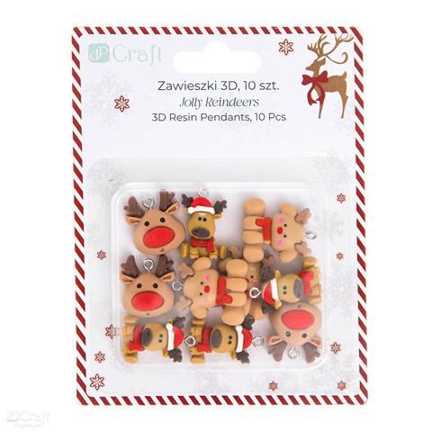 DP CRAFT ZAWIESZKI POLIMEROWE 3D 10 SZT.JOLLYREINDEERS