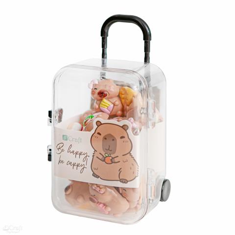 DP CRAFT ZAWIESZKI POLIMEROWE 3D KAPIBARA,WALIZKA, 20 SZT.