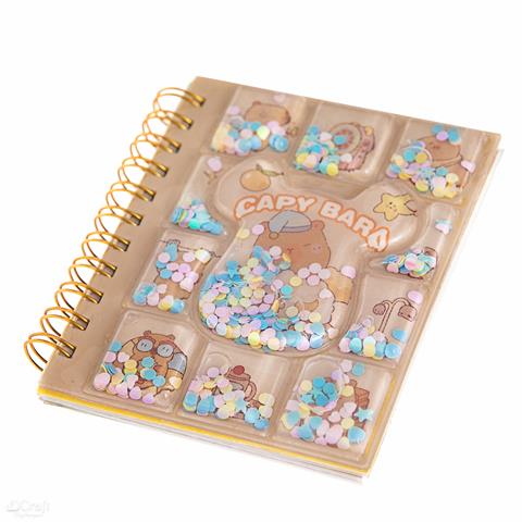 DP CRAFT NOTESIK NA SPIRALCE Z WODĄ I KONFETTI10,7 X 8,5 CM, 52 KARTKI