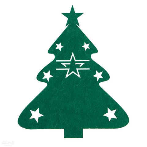 DP CRAFT FILCOWE PODKŁADKI NA SZTUĆCE CHOINKI12SZT - CIEMNO ZIELONE