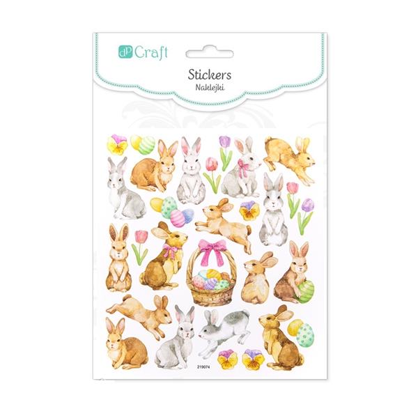DP CRAFT NAKLEJKI BROKATOWE - WIELKANOCNE ZAJĄCE 29SZT DPNB-087