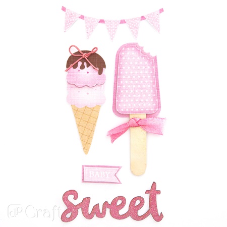 craft naklejki 3d brokatowe sweet baby 5szt dpnb-084