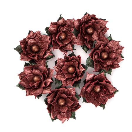 CRAFT PAPIEROWE POINSECJE 8SZT. METTALIC RED