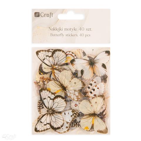 DP CRAFT NAKLEJKI PET MOTYLE, 40 SZT. - BLACK&WHITE