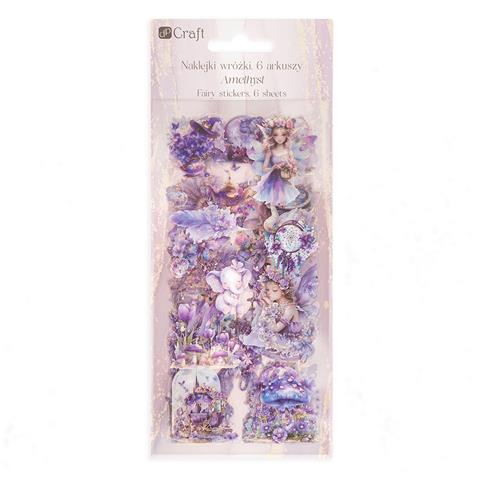 DP CRAFT NAKLEJKI PET WRÓŻKI 6 ARKUSZY -AMETHYST