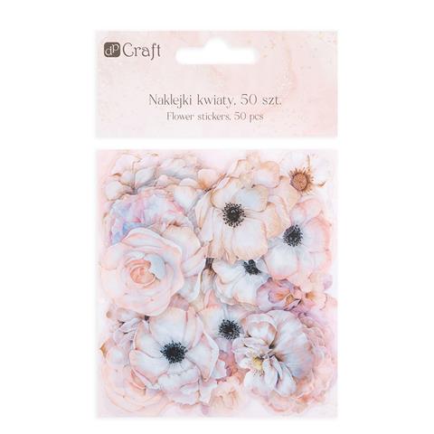 DP CRAFT NAKLEJKI PET - PASTELOWE KWIATY,50SZT.