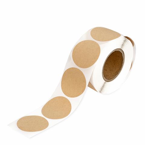 DP CRAFT NAKLEJKI NA ROLCE - ETYKIETY OKRĄGŁE,KRAFT, 3,8 CM, 500 SZT