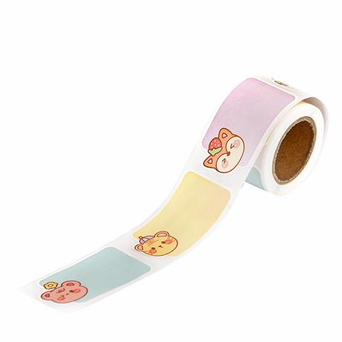 DP CRAFT NAKLEJKI NA ROLCE - ETYKIETY, SŁODKIEZWIERZAKI, 4,5 X 2,5CM, 100 SZT