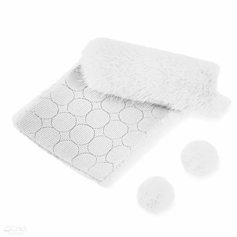 DP CRAFT FUTERKOWE POMPONY NA TAŚMIE BIAŁE3CM,50 SZT.