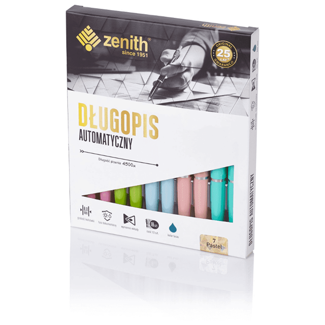 zenith długopis-7 automatyczny pastelowe0.8mm 04 071 010 /10/ astra