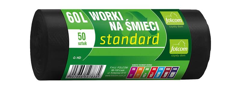 folcom worki na śmieci 60l/50