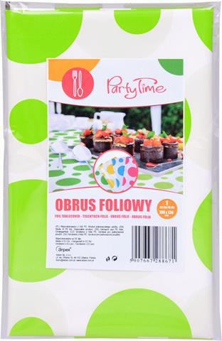 arpex obrus foliowy 100*130cm w grochy limonkowy grill