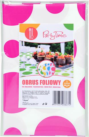 arpex obrus foliowy 100*130cm w grochy różowy