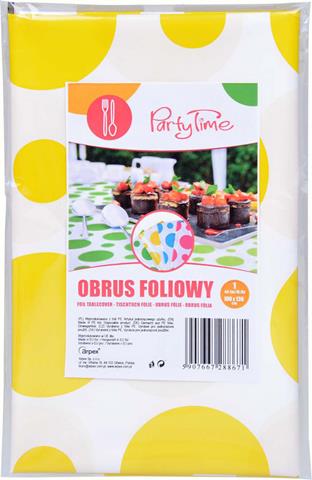 arpex obrus foliowy 100*130cm w grochy żółty