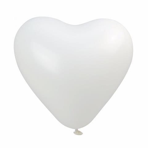 arpex balon serce białe op.100szt bl318bia walentynka