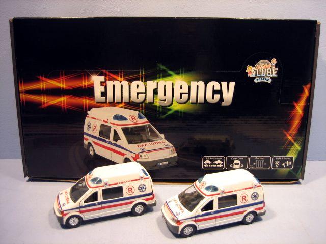 HIPO-AUTO POGOTOWIE VAN 14CM METAL ŚW/DŹWNAPĘD /12/ HKG004 LUZ