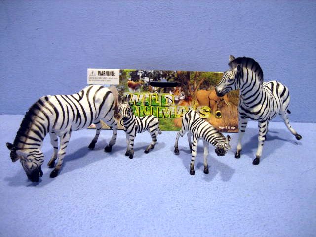 hipo-zwierzęta dzikie zebry 4szt.hwn08