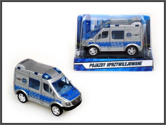 hipo-auto mini van policja 8cm m8258p-1/p