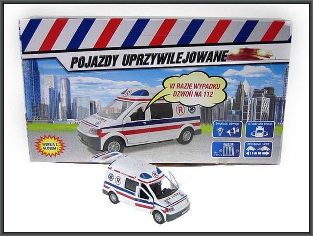 HIPO VAN POGOTOWIE 14CM Z GŁOSEM ŚWIATŁODŹWIĘK HKG075 LUZ