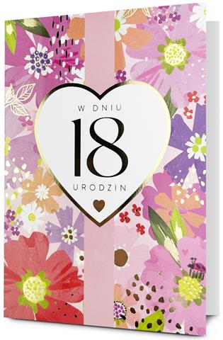 PAN DRAGON KARTKA OZDOBNA B6 18 URODZINY24 HOLOGRAM