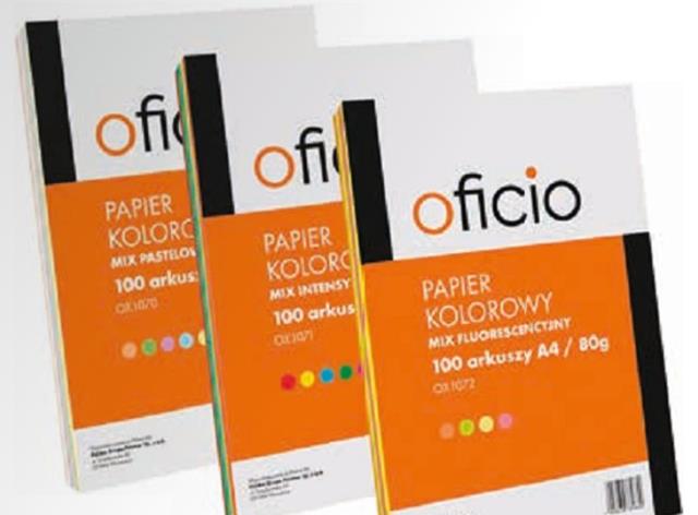 PAPIER KSERO A4 100 ARK.80G MIX FLUORESCENCYJNY 4KOLOR OX 1072 OFICIO