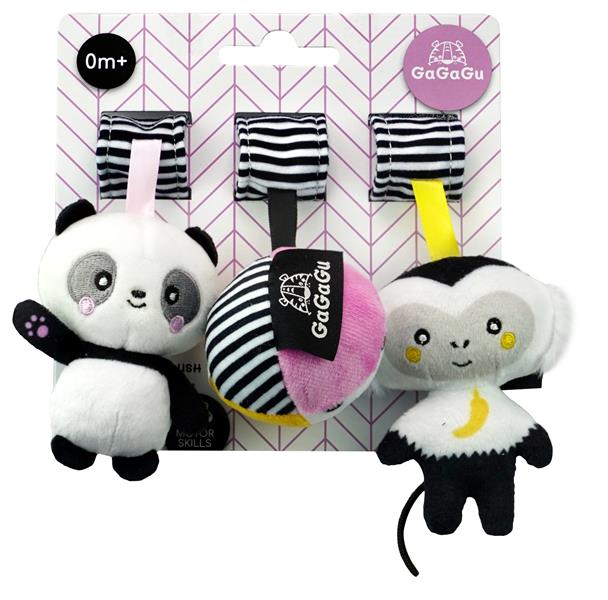 gagagu pluszowe zawieszki panda, piłka, małpka 0m+ ggg9785 tm toys
