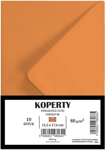 HENRY KOPERTY B6 12,5CM*17,5CM POMARAŃCZOWE 80G/M2 OP.10SZT 1375U