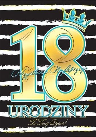 HENRY KARTKA OZDOBNA 18 URODZINY A5 PRISON BLUE