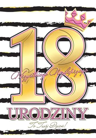HENRY KARTKA OZDOBNA 18 URODZINY A5 PRISON PINK